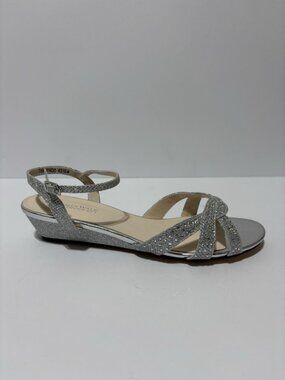 Touch Ups Women’s Lena Silver Wedge Sandals, Size 7.5 W